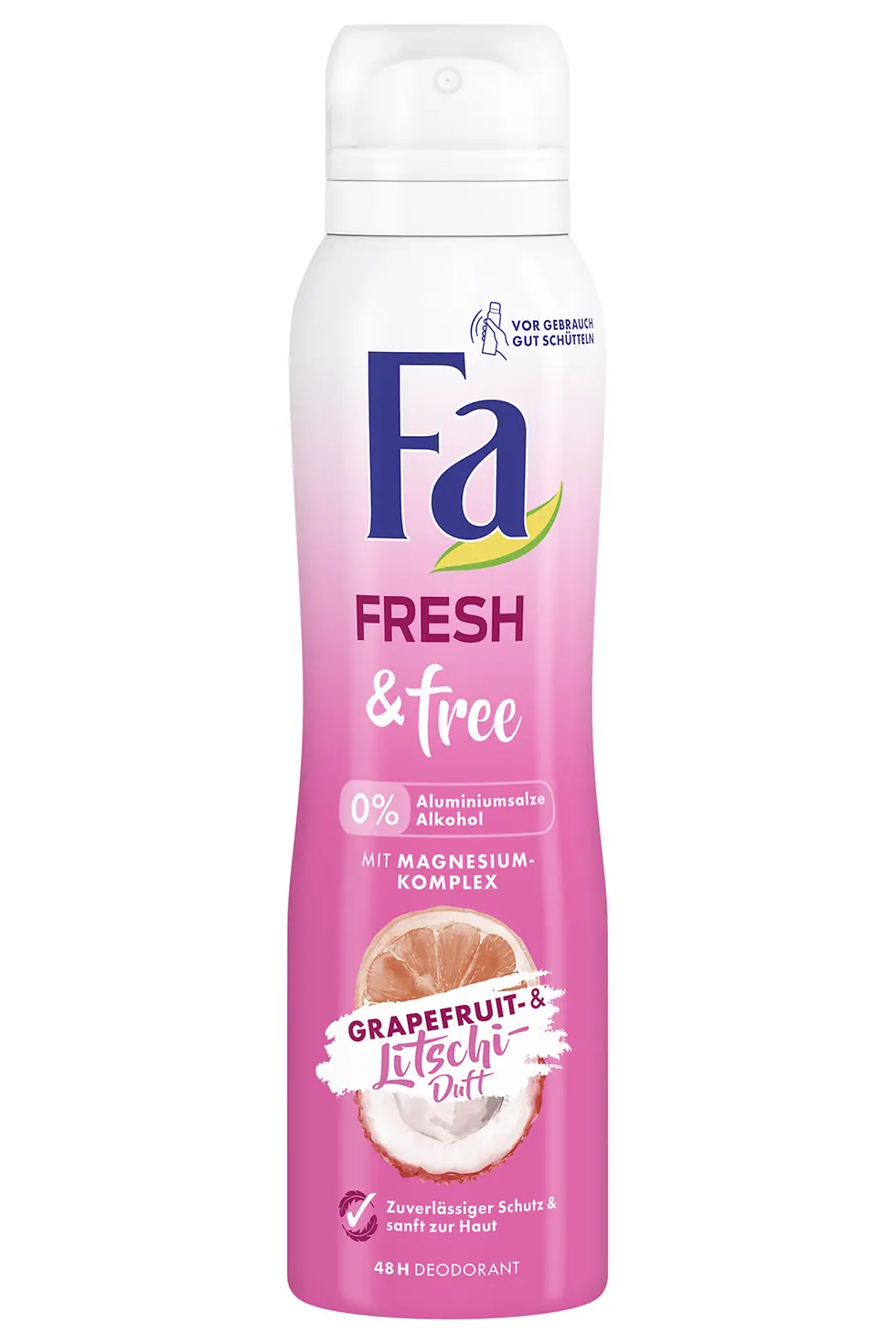 Fa Fresh & free Grapefruit- und Litschi-Duft, 48 H Deodorant