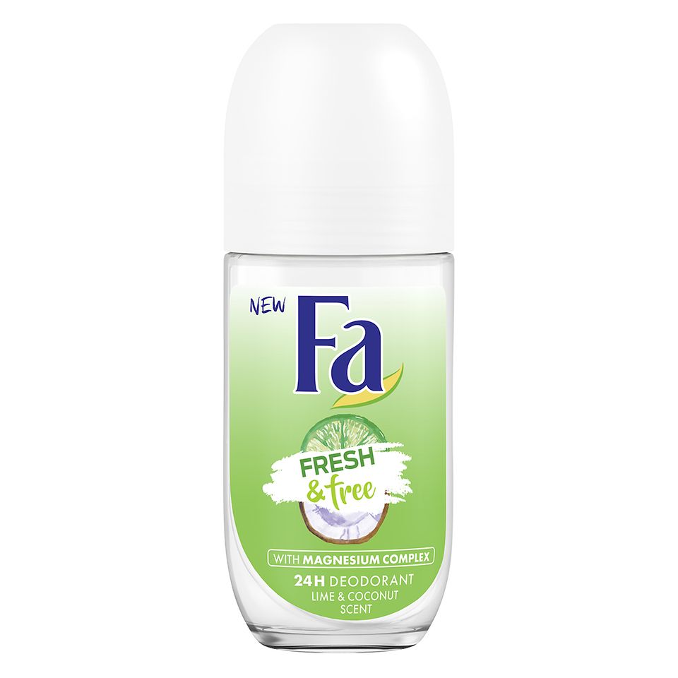 Fa Fresh & free Limetten- und Kokosnuss-Duft, 24 H Deodorant, Roll-On