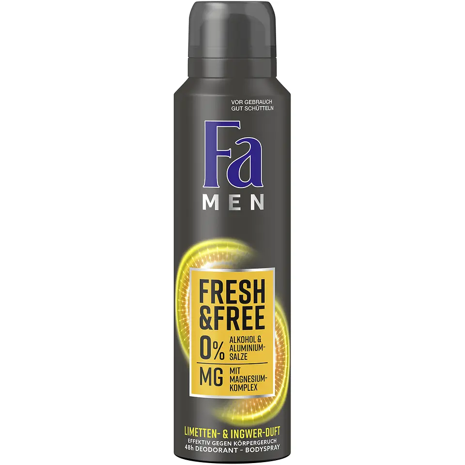 Fa Men Fresh & free Limetten- und Ingwer-Duft, 48 H Bodyspray