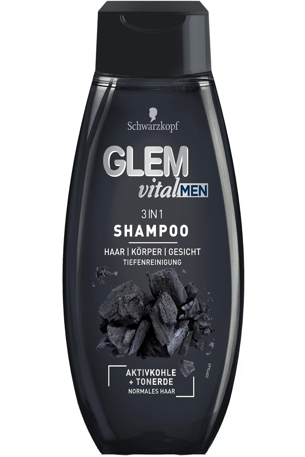 Glem vital Men 3in1 Shampoo Aktivkohle + Tonerde