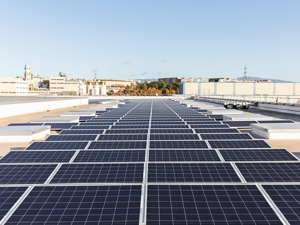 Solar panels at the Henkel site in Montornès del Valles, Spain