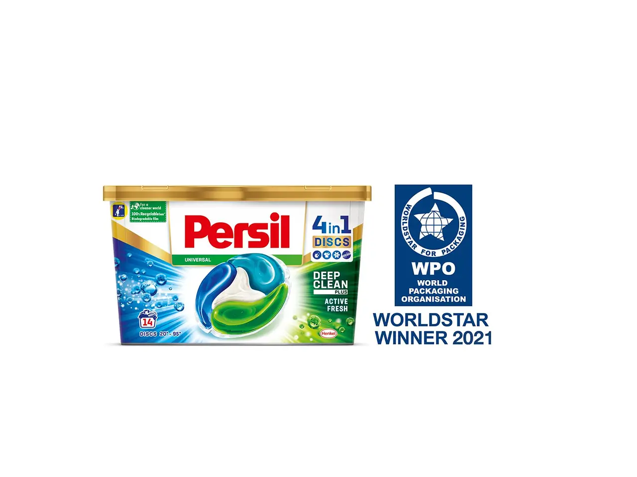 Erneut ausgezeichnet: Die von Greiner Packaging produzierten Waschmittel-Verpackungen von Henkel mit mittlerweile 50 Prozent r-PP-Anteil.
