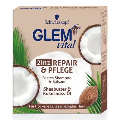 Glem vital 2 in 1 Repair & Pflege, Festes Shampoo & Feste Spülung