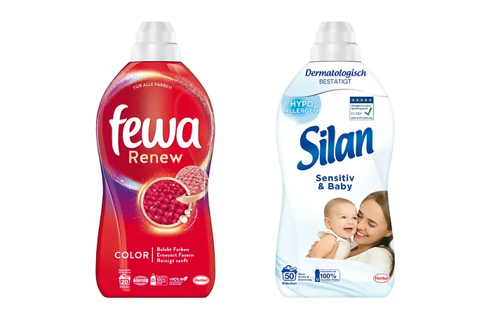 Flaschen von Fewa und Silan