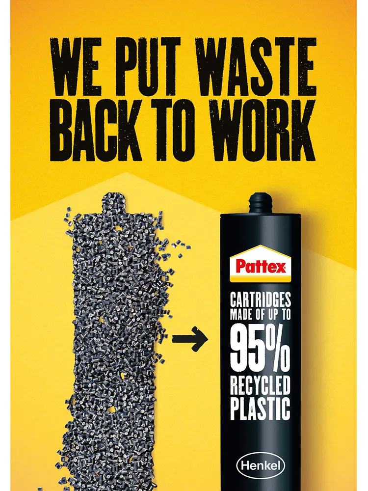 Henkel stellt Montagekleber und Fugendichtmassen europaweit auf recycelte Kartuschen um