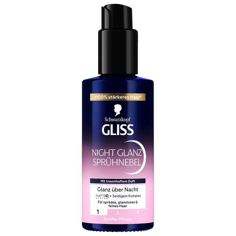 Boost für die abendliche Haarroutine, ohne das Haar zu beschweren – mit den neuen GLISS Night Sprühnebeln