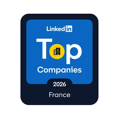 Das Logo der Auszeichnung „LinkedIn Top Companies“.