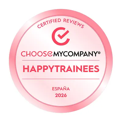 Das Logo der Auszeichnung „HAPPYTRAINEES 2026 by ChooseMyCompany“.