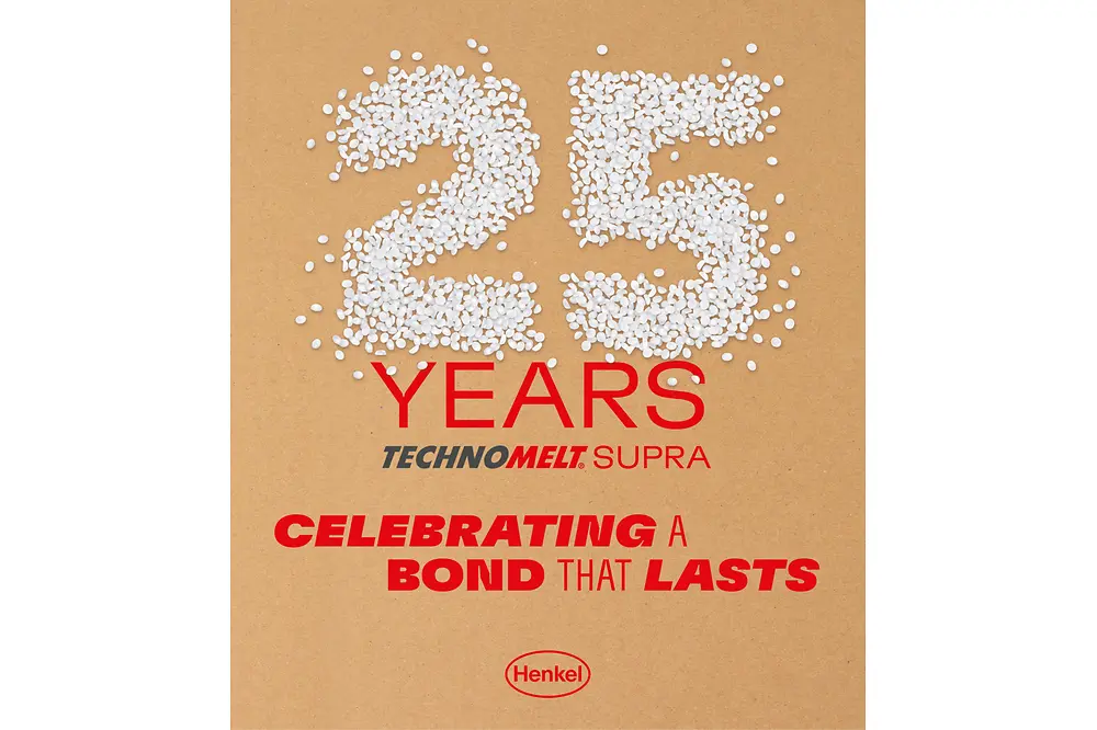 
Seit 25 Jahren steht die Technomelt-Supra-Produktreihe von Henkel Adhesive Technologies für leistungsstarke Schmelzklebstoffe.