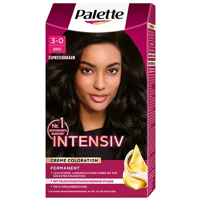Palette Intensiv Coloration Creme, 3-0 Espresso Braun