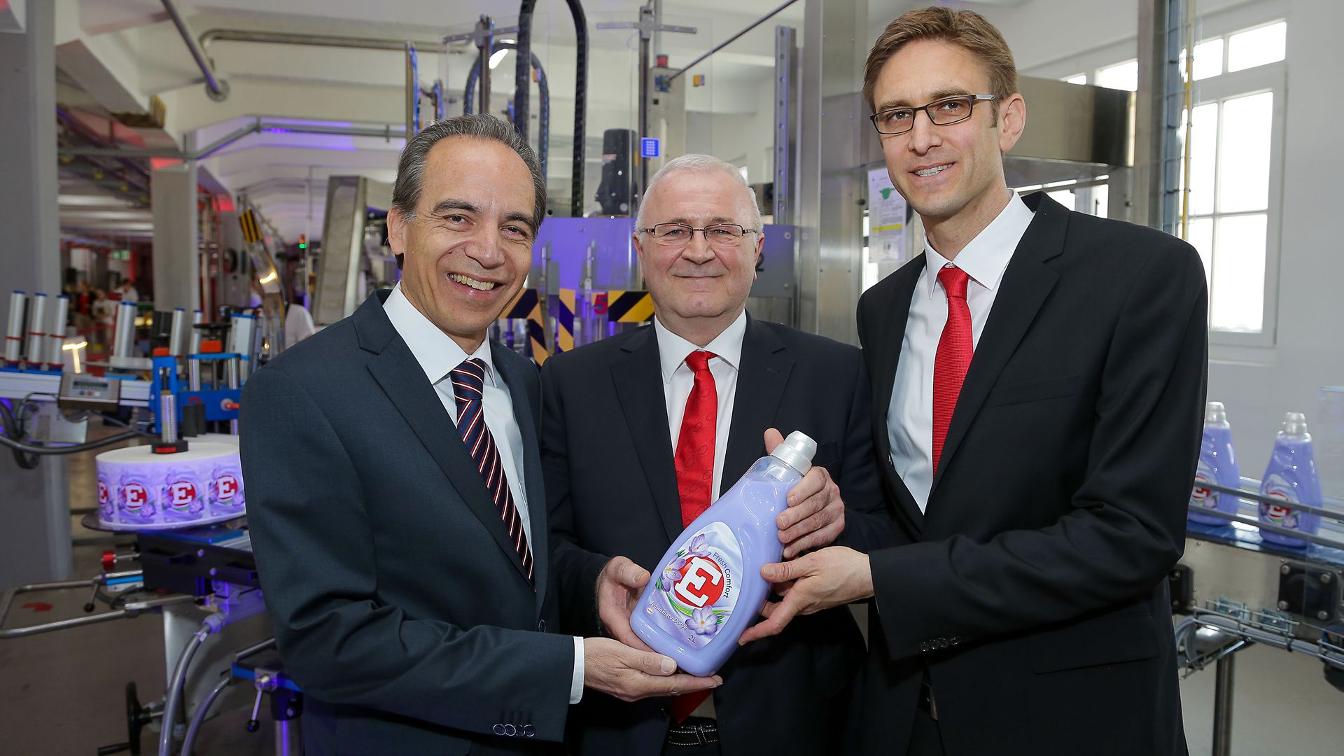Günter Thumser, President, Henkel Central Eastern Europe (CEE), Alfred Smyrek, Plant Manager Vienna, Mattias Thraen, Production Steering CEE