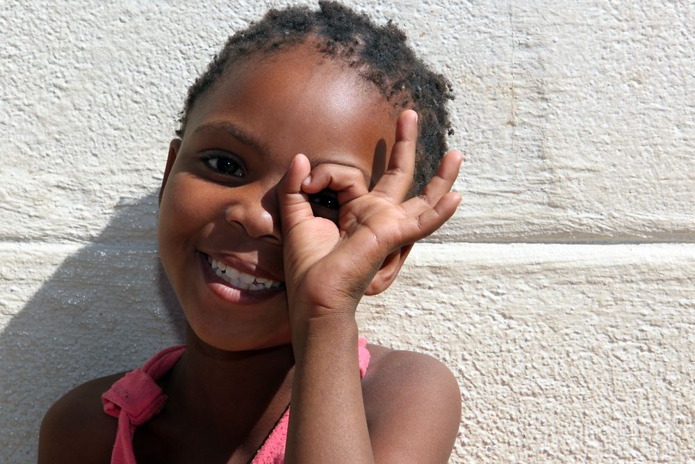 Happy girl in Namibia