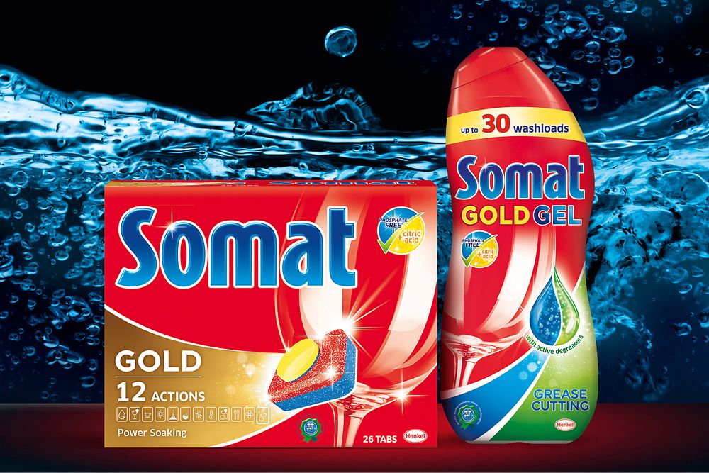 

Innovations Q2/2016: Somat Phosphate-free, Henkel’s first automatic dishwashing product that is free of phosphates, has been introduced in Germany and in more than 20 countries in Western and Eastern Europe.