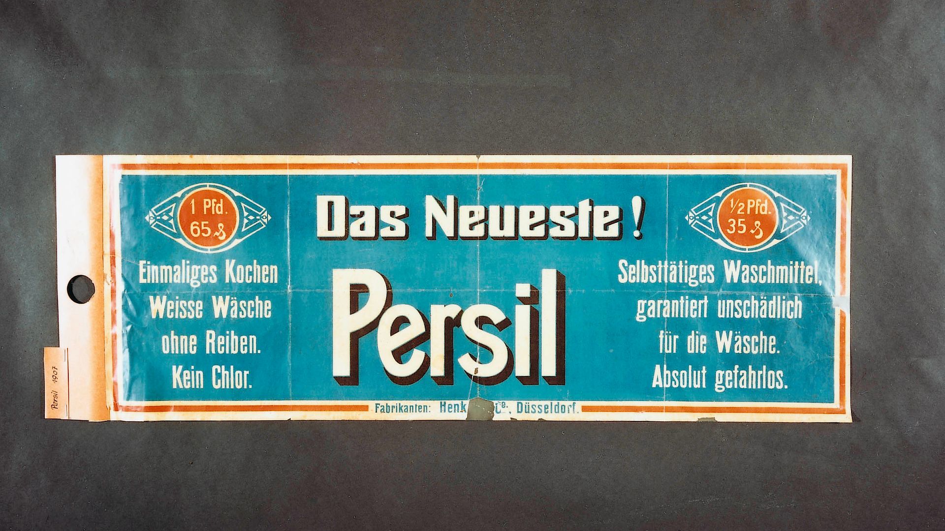 

1907: one of the first advertisements of Persil.