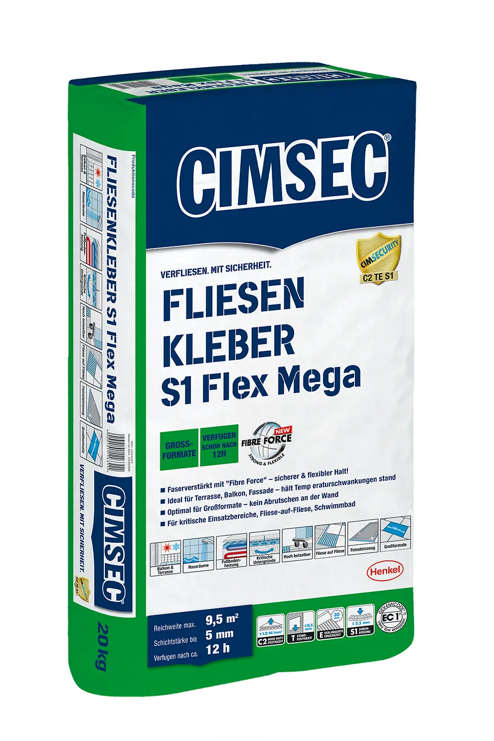 Die Künstlerin verwendet für alle ihre Werke den Fliesenkleber Cimsec S1.