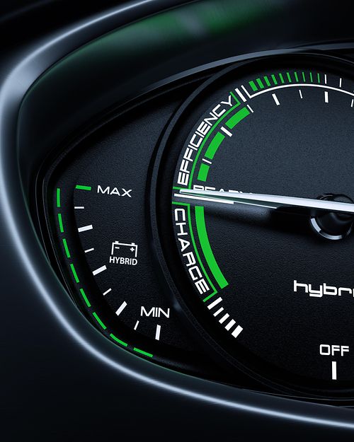 Tacho eines leichten und leistungsfähigen Elektroautos
