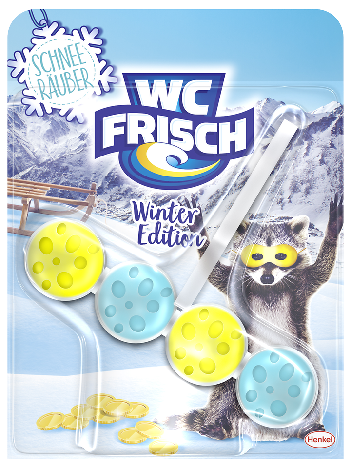 Die limitierte WC Frisch Winter-Edition in der Variante „Schnee Räuber“