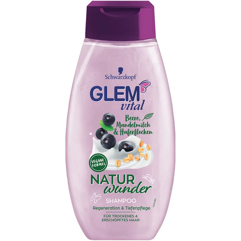 Glem vital Naturwunder Beere, Mandelmilch & Haferflocken Shampoo